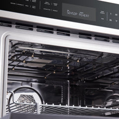 Forno Oliena 30-Inch Built-In 1.6 Cu. Ft. Compact Oven in Stainless Steel with Brass Trim - FMWDR3093-30 - The Home Selection