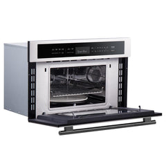 Forno Oliena 30-Inch Built-In 1.6 Cu. Ft. Compact Oven in Stainless Steel with Brass Trim - FMWDR3093-30 - The Home Selection
