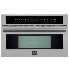 Forno Oliena 30-Inch Built-In 1.6 Cu. Ft. Compact Oven in Stainless Steel with Brass Trim - FMWDR3093-30 - The Home Selection