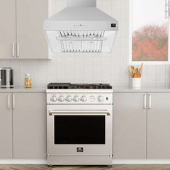 Forno Orvieto 30-Inch 600 CFM Wall Mount Range Hood in Stainless Steel - FRHWM5094-30 - The Home Selection