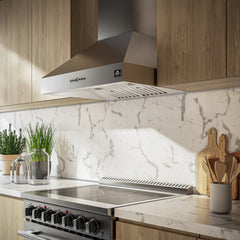 Forno Orvieto 30-Inch 600 CFM Wall Mount Range Hood in Stainless Steel - FRHWM5094-30 - The Home Selection