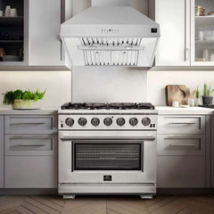 Forno Orvieto 36-Inch 1200 CFM Wall Mount Range Hood in Stainless Steel - FRHWM5094-36 - The Home Selection