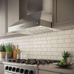 Forno Orvieto 36-Inch 1200 CFM Wall Mount Range Hood in Stainless Steel - FRHWM5094-36 - The Home Selection