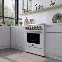 Forno Paolo 30" Freestanding Electric Range , 4.38 cu.ft. True Convection Oven - FFSEL6011-30 - The Home Selection