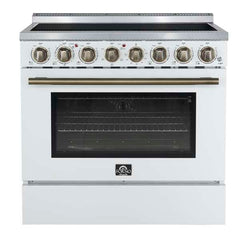 Forno Paolo 36 Inch Freestanding Electric Range, 5.44 cu.ft, True Convection Oven, Energy Efficient - FFSEL6011-36 - The Home Selection