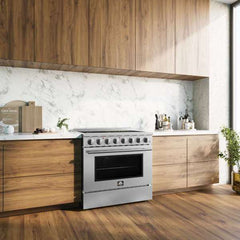 Forno Paolo 36 Inch Freestanding Electric Range, 5.44 cu.ft, True Convection Oven, Energy Efficient - FFSEL6011-36 - The Home Selection