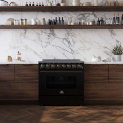 Forno Paolo 36 Inch Freestanding Electric Range, 5.44 cu.ft, True Convection Oven, Energy Efficient - FFSEL6011-36 - The Home Selection