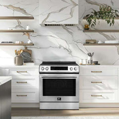 FORNO Premium 2-Piece Kitchen Bundle - Donatello 30" Induction Range, Guardia 46.8" Bottom Freezer Refrigerator - FBDL-008-01CAUS - The Home Selection