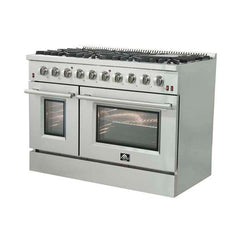 FORNO Premium 2-Piece Kitchen Bundle - Galiano 48" Dual Fuel Range, 60" Side-by-Side Refrigerator - FBDL-005-01CAUS - The Home Selection