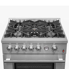 FORNO Premium 2-Piece Kitchen Bundle - Giovanni 30-inch Gas Range Stainless Steel, Forno Gallipoli 30" French Door Refrigerator with Bottom Freezer 17.5 cu. ft Capacity - FBDL-020-01-CAUS - The Home Selection