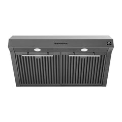 FORNO Premium 2-Piece Kitchen Bundle - Leonardo Espresso 30" Black Range, 30" Black Range Hood - FBDL-002-02US - The Home Selection