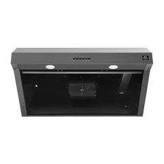 FORNO Premium 2-Piece Kitchen Bundle - Leonardo Espresso 30" Black Range, 30" Black Range Hood - FBDL-002-02US - The Home Selection