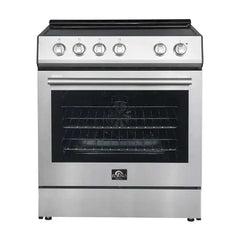 FORNO Premium 2-Piece Kitchen Bundle - Leonardo Espresso 30" Stainless Steel Range, 30" Stainless Steel Range Hood - FBDL-002-01US - The Home Selection