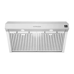 FORNO Premium 2-Piece Kitchen Bundle - Leonardo Espresso 30" Stainless Steel Range, 30" Stainless Steel Range Hood - FBDL-002-01US - The Home Selection