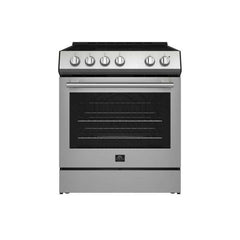 FORNO Premium 2-Piece Kitchen Bundle - Leonardo Espresso 30" Stainless Steel Range, 31" Stainless Steel Bottom Freezer Refrigerator - FBDL-003-01US - The Home Selection