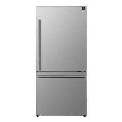 FORNO Premium 2-Piece Kitchen Bundle - Leonardo Espresso 30" Stainless Steel Range, 31" Stainless Steel Bottom Freezer Refrigerator - FBDL-003-01US - The Home Selection