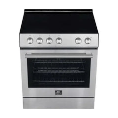 FORNO Premium 2-Piece Kitchen Bundle - Leonardo Espresso 30" White Range, 30" White Range Hood - FBDL-002-03US - The Home Selection