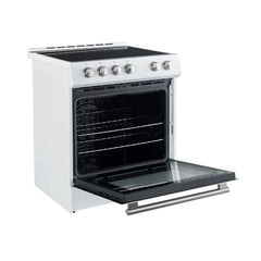 FORNO Premium 2-Piece Kitchen Bundle - Leonardo Espresso 30" White Range, 30" White Range Hood - FBDL-002-03US - The Home Selection