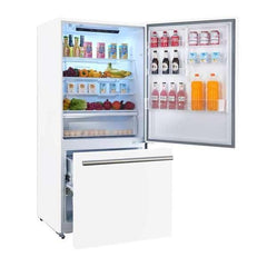 FORNO Premium 2-Piece Kitchen Bundle - Leonardo Espresso 30" White Range, 31" White Bottom Freezer Refrigerator - FBDL-003-03US - The Home Selection