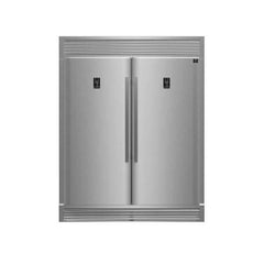 FORNO Premium 3-Piece Kitchen Bundle - FORNO Capriasca 48" Freestanding Gas Range, FORNO Rizzuto 60" W. Dual Combo Convertible Refrigerator, FORNO 48" Wall Mount Range Hood - FBDL-019-05US - The Home Selection