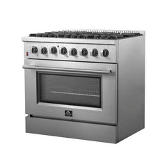 FORNO Premium 3-Piece Kitchen Bundle - Galiano 36" Dual Fuel Range, 36" Built-In Refrigerator, 24" Built-In Dishwasher - FBDL-004-02CAUS - The Home Selection
