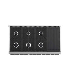 FORNO Premium 3-Piece Kitchen Bundle Galiano 48" Freestanding Gas Range, Rizzuto 60" Dual Combo Convertible Refrigerator, and 48" Wall Mount Range Hood - FBDL-018-02US - The Home Selection