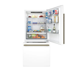 FORNO Premium 3-Piece Kitchen Bundle - Leonardo Espresso 30" White Range, 30" White Range Hood, 31" White Bottom Freezer Refrigerator - FBDL-001-03US - The Home Selection