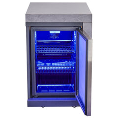 Forno Rimini Outdoor Kitchen 30" BBQ 62,600 BTU, 3 Burners with Sear & Rotisserie, 2.4 cu.ft. Beverage Center, Stainless Steel Sink, Black Cabinets & Gray Sintered Stone Countertop - FODKT2544BLK - The Home Selection