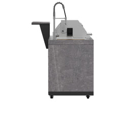 Forno Rimini Outdoor Kitchen 30" BBQ 62,600 BTU, 3 Burners with Sear & Rotisserie, 2.4 cu.ft. Beverage Center, Stainless Steel Sink, Black Cabinets & Gray Sintered Stone Countertop - FODKT2544BLK - The Home Selection