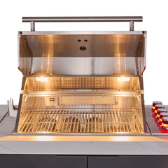 Forno Rimini Outdoor Kitchen: 30" BBQ 62,600 BTU, 4.8 cu.ft. Refrigerators, White Countertops - FODKT2575WHT - The Home Selection