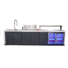 Forno Rimini Outdoor Kitchen: 30" BBQ 62,600 BTU, 4.8 cu.ft. Refrigerators, White Countertops - FODKT2575WHT - The Home Selection