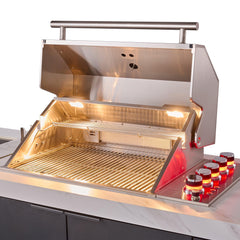 Forno Rimini Outdoor Kitchen: 30" BBQ 62,600 BTU, 4.8 cu.ft. Refrigerators, White Countertops - FODKT2575WHT - The Home Selection