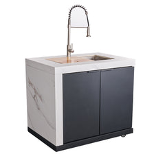 Forno Rimini Outdoor Kitchen: 30" BBQ 62,600 BTU, 4.8 cu.ft. Refrigerators, White Countertops - FODKT2575WHT - The Home Selection