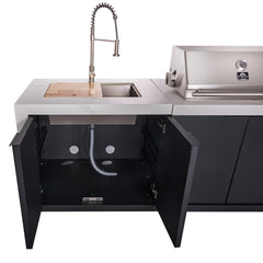 Forno Rimini Outdoor Kitchen: 30" BBQ 62,600 BTU, 4.8 cu.ft. Refrigerators, White Countertops - FODKT2575WHT - The Home Selection