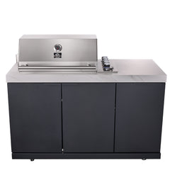 Forno Rimini Outdoor Kitchen: 30" BBQ 62,600 BTU, 4.8 cu.ft. Refrigerators, White Countertops - FODKT2575WHT - The Home Selection