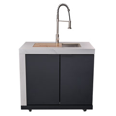 Forno Rimini Outdoor Kitchen: 30" BBQ 62,600 BTU, 4.8 cu.ft. Refrigerators, White Countertops - FODKT2575WHT - The Home Selection
