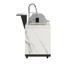 Forno Rimini Outdoor Kitchen: 30" BBQ 62,600 BTU, 4.8 cu.ft. Refrigerators, White Countertops - FODKT2575WHT - The Home Selection