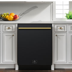 Forno Romano Espresso 24 in. Built-In Tall Tub, Top Control, Black Dishwasher, 52 dBA, ENERGY STAR - FDWBI8035-24BLK - The Home Selection