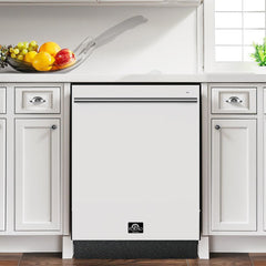 Forno Romano Espresso 24 in. Built-In Tall Tub, Top Control, White Dishwasher, 52 dBA, ENERGY STAR - FDWBI8035-24WHT - The Home Selection