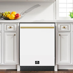 Forno Romano Espresso 24 in. Built-In Tall Tub, Top Control, White Dishwasher, 52 dBA, ENERGY STAR - FDWBI8035-24WHT - The Home Selection