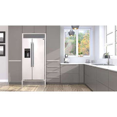 Forno Salerno 36" Built-in Stainless-Steel Refrigerator 20 cu. ft with Modern Decorative Grill - 40 "es Wide - FFRBI1844-40MG - The Home Selection