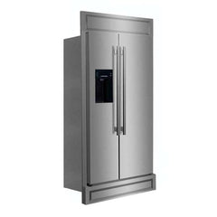 Forno Salerno 36" Built-in Stainless-Steel Refrigerator 20 cu. ft with Modern Decorative Grill - 40 "es Wide - FFRBI1844-40MG - The Home Selection