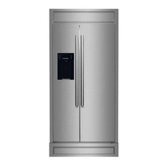 Forno Salerno 36" Built-in Stainless-Steel Refrigerator 20 cu. ft with Modern Decorative Grill - 40 "es Wide - FFRBI1844-40MG - The Home Selection