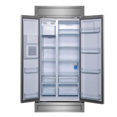 Forno Salerno 36" Built-in Stainless-Steel Refrigerator 20 cu. ft with Modern Decorative Grill - 40 "es Wide - FFRBI1844-40MG - The Home Selection