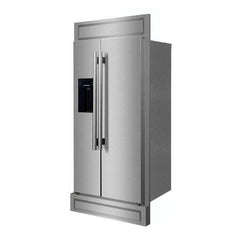 Forno Salerno 36" Built-in Stainless-Steel Refrigerator 20 cu. ft with Modern Decorative Grill - 40 "es Wide - FFRBI1844-40MG - The Home Selection