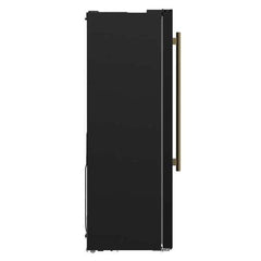 Forno Salerno Espresso 33-inch Side-by-Side 15.6 Cu.Ft. Refrigerator in Black with Brass Handle - FFRBI1805-33BLK - The Home Selection