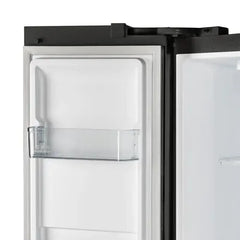 Forno Salerno Espresso 33-inch Side-by-Side 15.6 Cu.Ft. Refrigerator in Black with Brass Handle - FFRBI1805-33BLK - The Home Selection