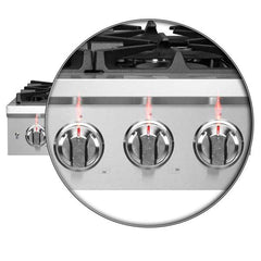 Forno Spezia 36-Inch Gas Cooktop, 6 Burners. Wok Ring and Grill/Griddle in Stainless Steel - FCTGS5751-36 - The Home Selection