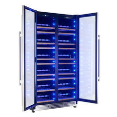 Forno Vernazza 40-Inch 25.07 Cu.Ft. Side-by-Side Dual Zone Wine Cooler - FWCDR6642-40S - The Home Selection