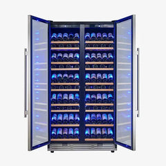 Forno Vernazza 40-Inch 25.07 Cu.Ft. Side-by-Side Dual Zone Wine Cooler - FWCDR6642-40S - The Home Selection